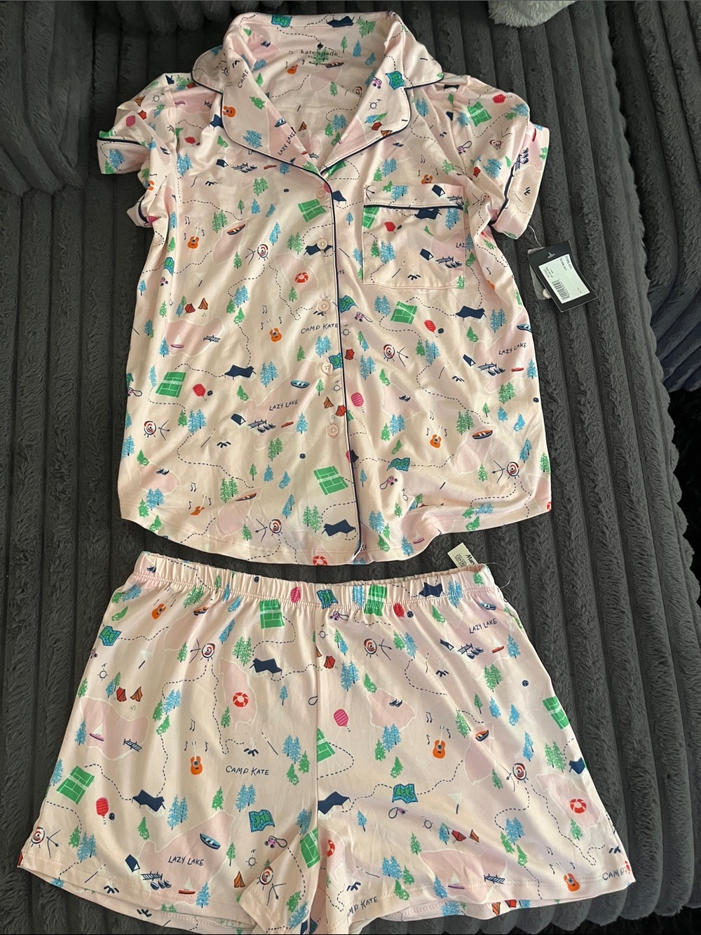 kate spade Pink Camp print Pajama Set⛺️